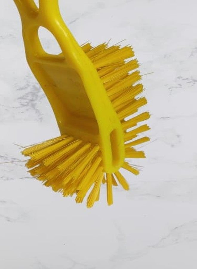 MOHINI Yellow Plastic Toilet Brush with Holder Stand Cleaning Brush Bathroom Brush - Image 3